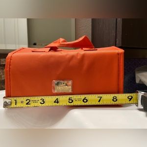 Joy Mangano small cosmetic velcro case with handles.#43